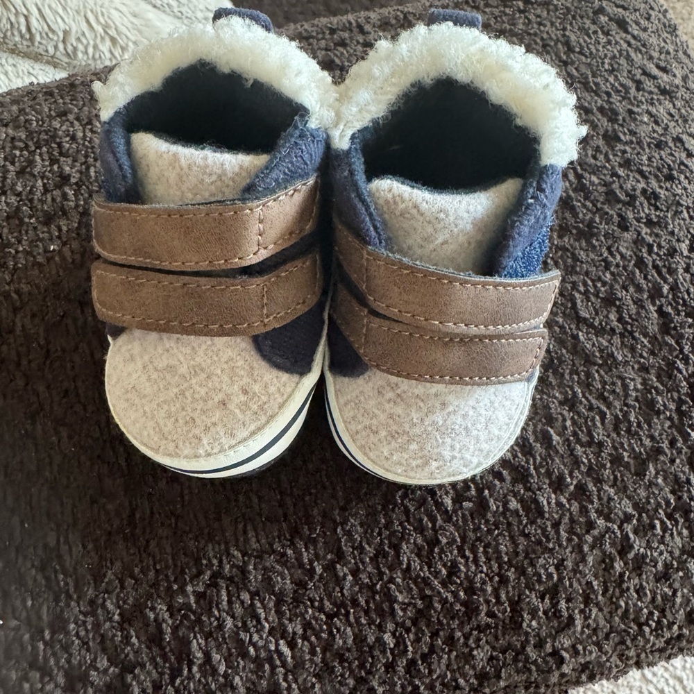 Cozy Brown and Cream Kids Shoes